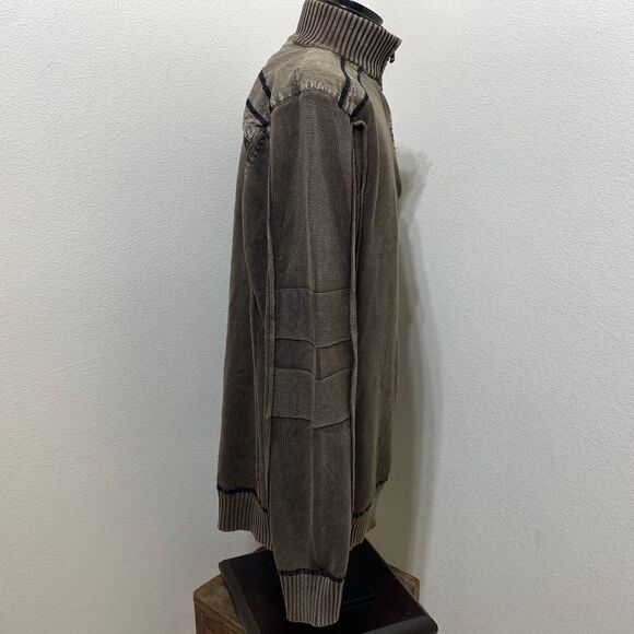 BKE Buckle Sweater Mens Size XL Athletic Fit Long Sleeve Brown 1/4 Zip Pullover - Picture 4 of 8